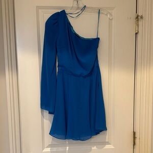 Ark & Co Blue One-Shoulder Mini Dress Size S